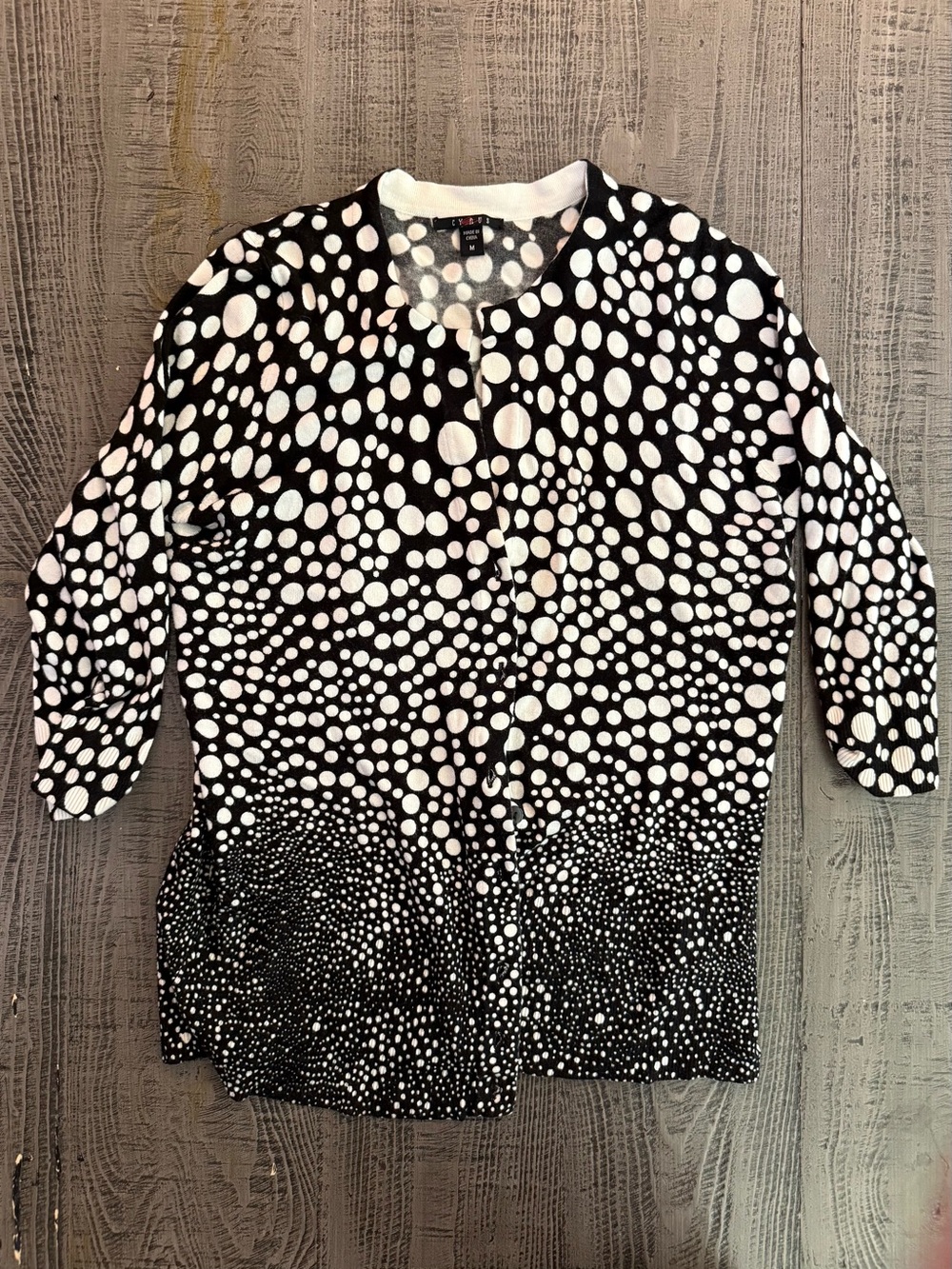 Cyrus Black and White Polka Dot Cardigan